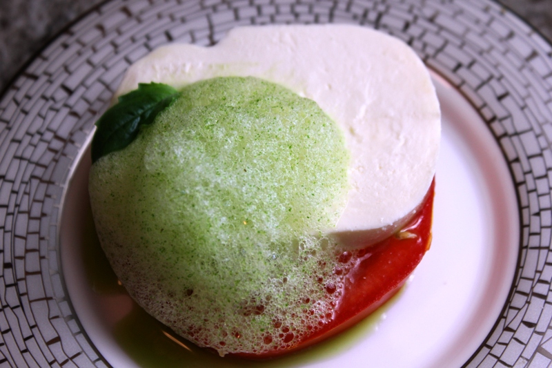 Caprese Salad with Basil Foam Decoding Delicious